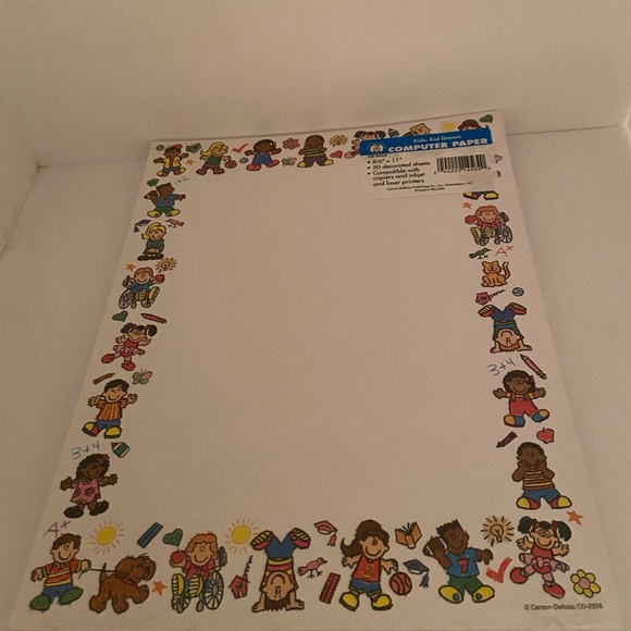 Vintage Carson-Dellosa Computer Paper 2 packs: Handprints & Kids: Kid-Drawn - Picture 3 of 4